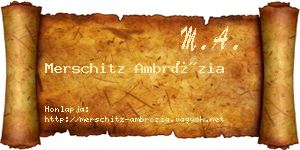 Merschitz Ambrózia névjegykártya